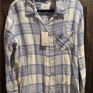Rails Blue and White Plaid Button Down Shirt